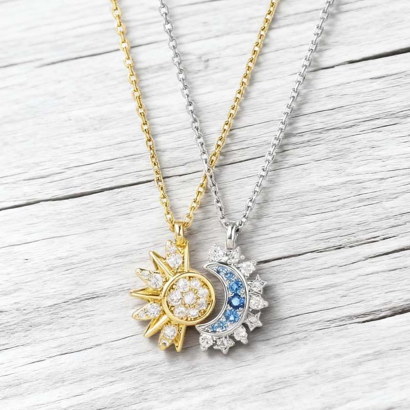 Парные necklace, bracelet, ring "Солнце и Луна" Модная цепочка для мужчин и женщин Хороший друг Парные подарки Трендовые украшения