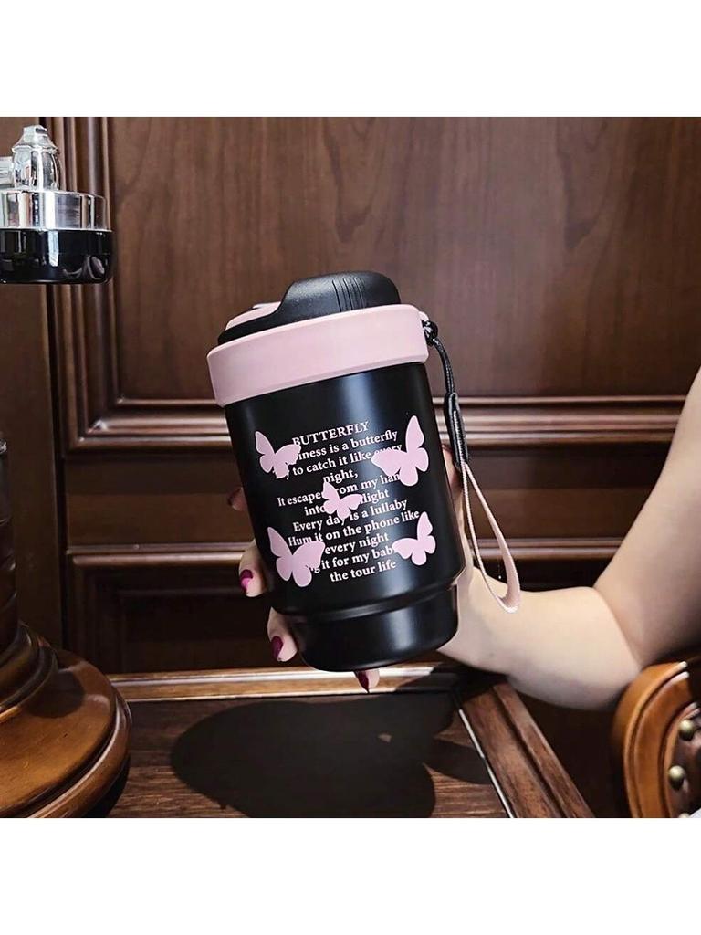 Дорожная кружка для кофе, Непроливающаяся и Герметичная, Термос из нержавеющей стали с крышкой, Многоразовая, Подходит как для горячих, так и для холодных напитков