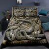3D Snake Comforter Cover Set for Kids Boys Teens Green Snake Duvet Cover 3D Reptile Print Bedding Set Wild Animal Quilt Cover
