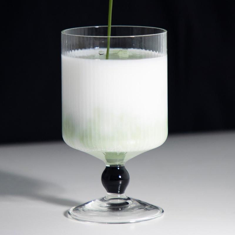 Полосатая стеклянная чашка для мороженого, высокая чашка для ликера, шампанского, вина, сока