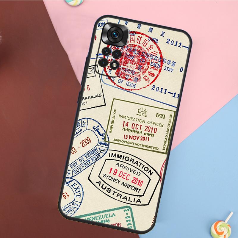 Ретро Открытка Штампы Паспорта Чехол Для Xiaomi Redmi Note 14 13 Pro 12 11 9 10 9S 10S 11S 12S Redmi 14C 10C 12C 13C Чехол
