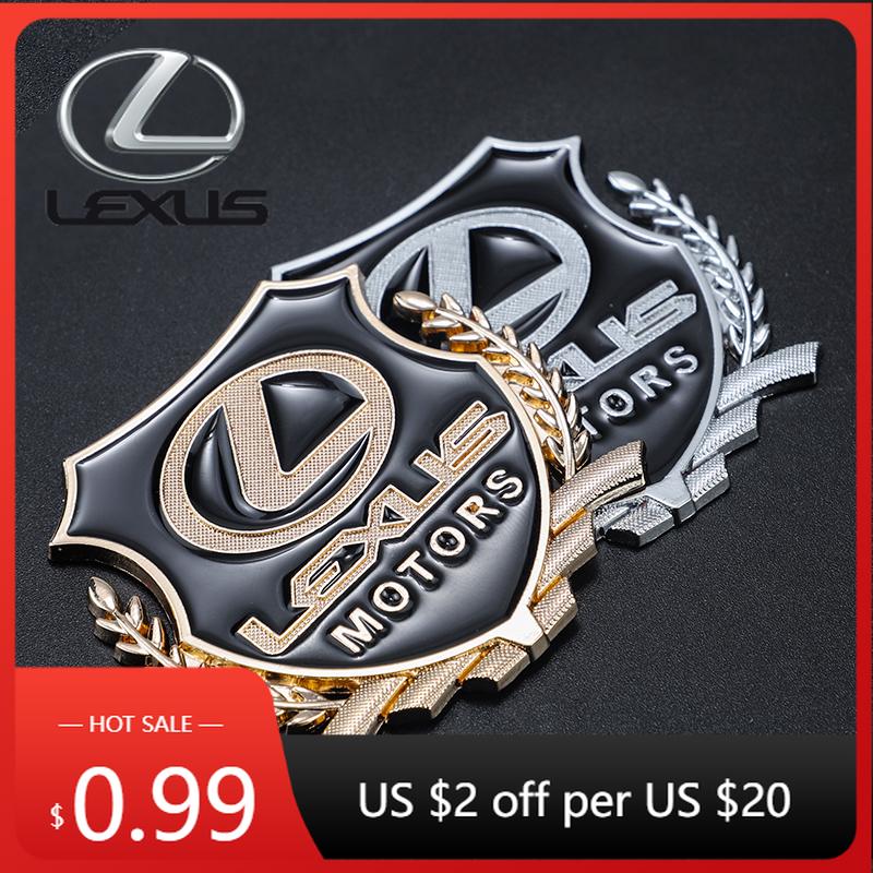 Interior Stickers 2Pcs Car Logo Badge Window Trunk Metal Sticker Accessories For Lexus F-SPORT ES RX NX LS UX LM LX GX LC RZ ISKT6