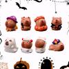Halloween Capybara Ornaments Kawaii Resin Craft Desktop Decoration Mini Car Miniatures Figure Capybara Decor Party Guests Gift