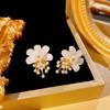 Flower Pearl Forest Style  Style Trendy Fresh Unique Niche Design Classy Earrings Gift
