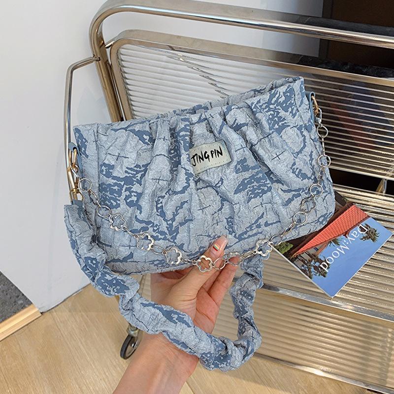 IELGY Женская плиссированная сумка подмышками, универсальная модная сумка через плечо