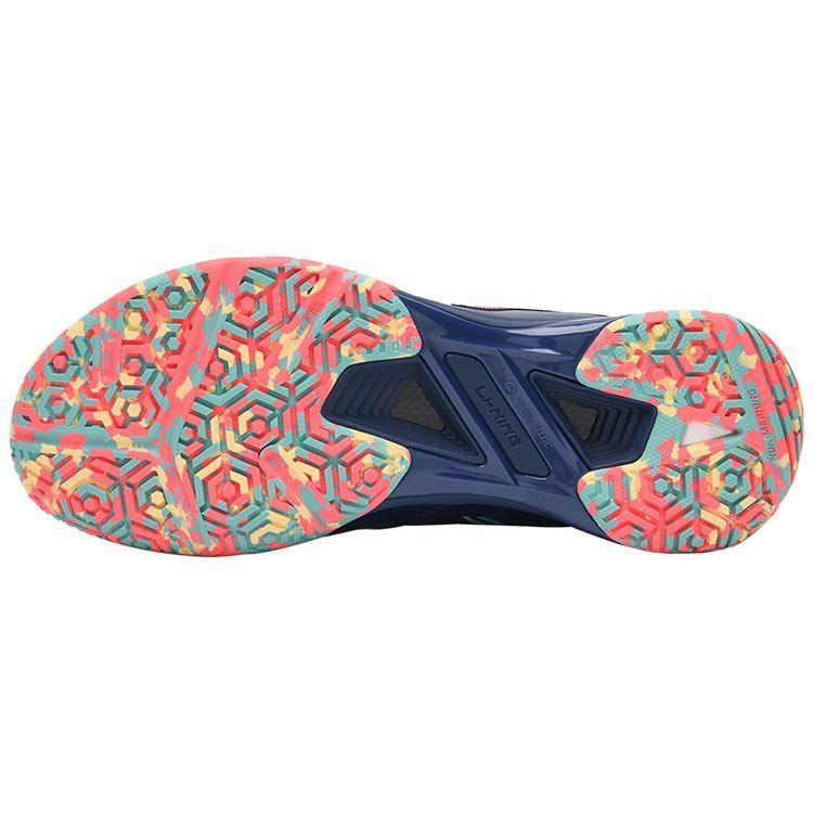 Li Ning Blade Pro Fabric Synthetic Leather TPU Non-Slip Wear-Resistant Breathable Low-Top Badminton Shoes Unisex Shoes Dark-Blue AYAT005-2