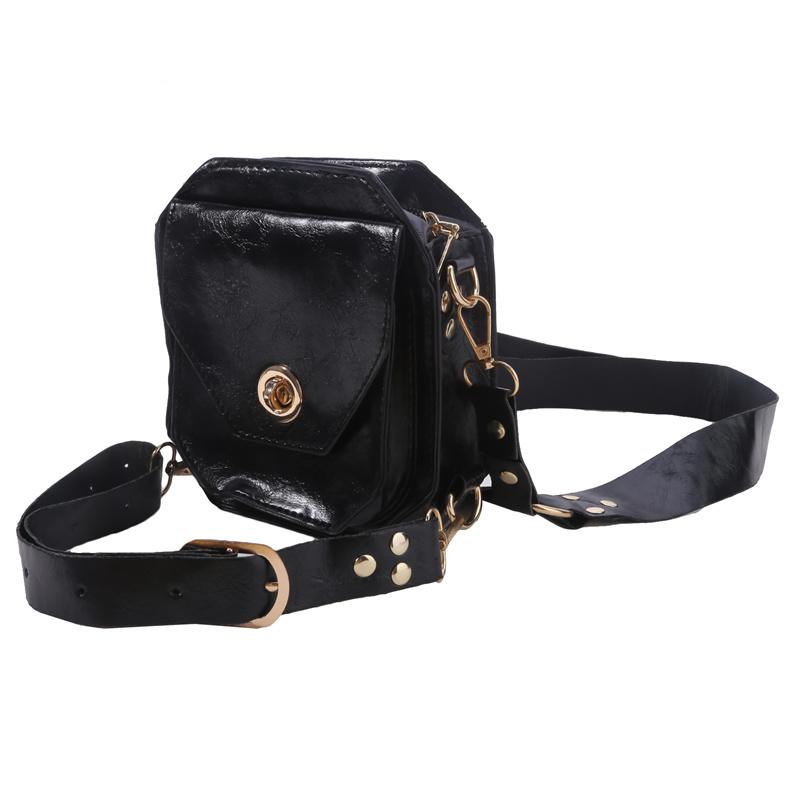 Square Hip Bags Women's Vintage Style PU Cross Leg Bag Waist Bags Biker Wind Side Bag Medieval Knight Outdoor Leg Cell Phone Bag