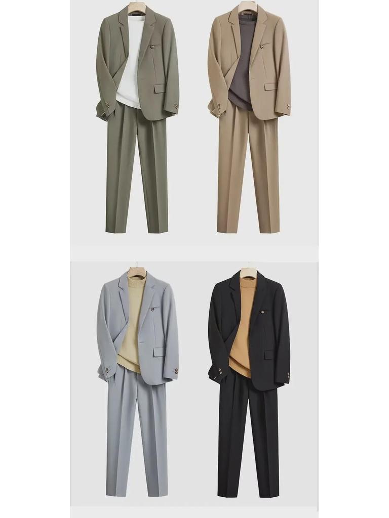 2023 Мужской модный широкий повседневный костюм осень/зима