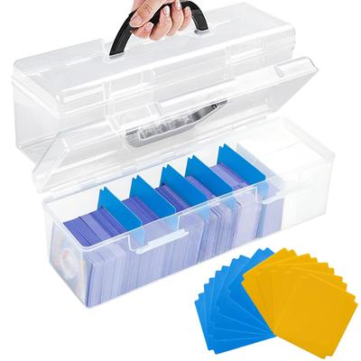 Коробка Yoimize Long Card Box с карманом для коллекционных карт на 10 карт, прозрачная, вмещает около 200 карт, совместимых с TCG