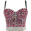Women's Rhinestone Beaded Corset Bustier Top Party Glitter Corset Top Bra Tank Top