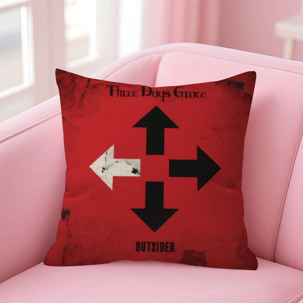 TThree days Grace Band Personalized picture text home decorative pillows Household Gifts 45x45cm