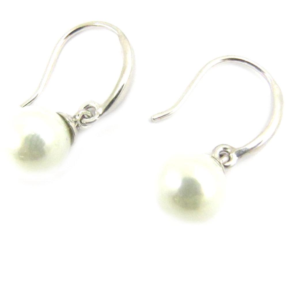Les Trésors De Lily [L3948] - Silver Earrings 'Perla' Silver White (rhodium-plated) - 6 Mm