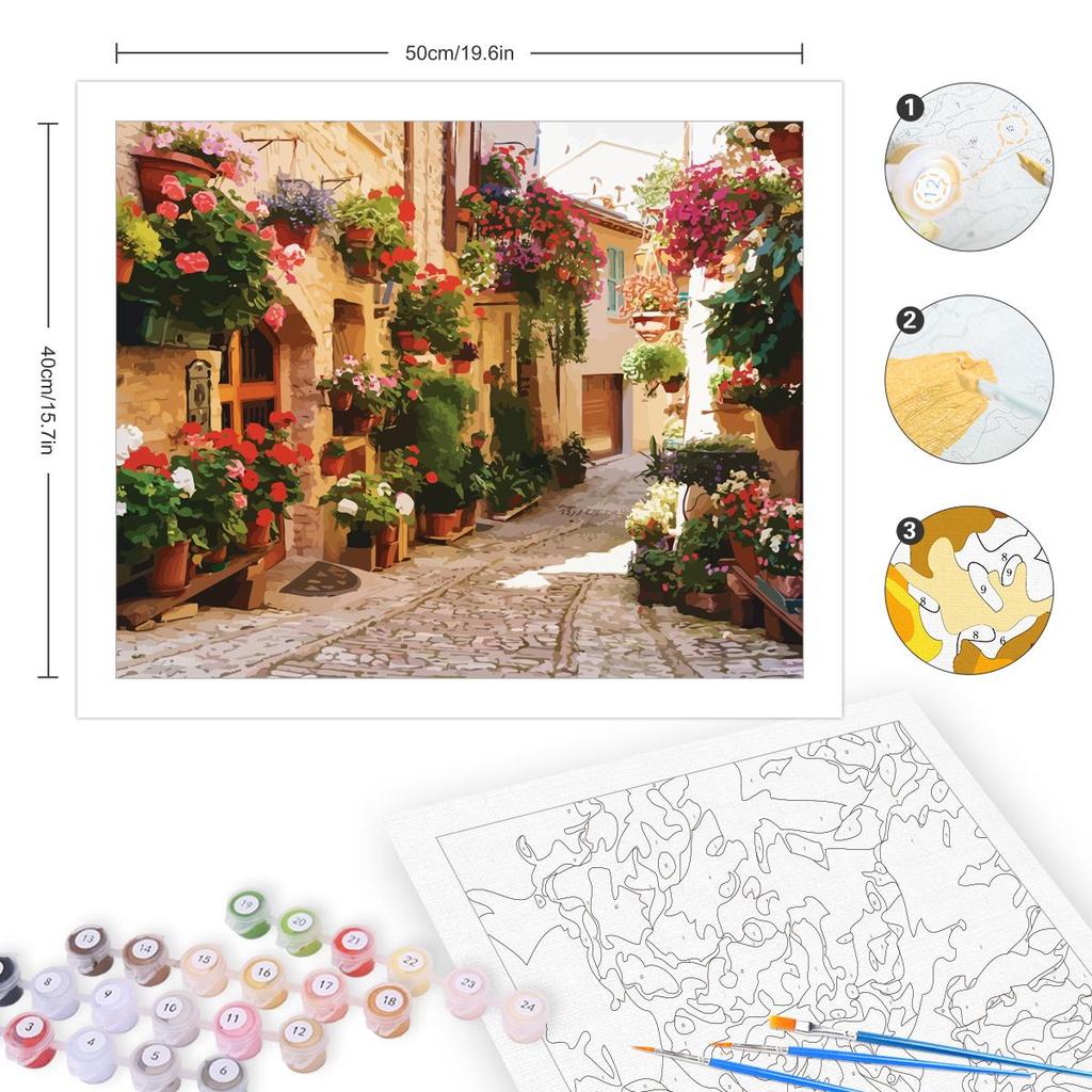 RUOPOTY Краска по номерам для взрослых начинающих цветы Diy подарок холст живопись наборы акриловых красок рисунок ручная работа 40x50 см