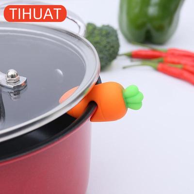 1 шт. Подставка для защиты от проливания, Кухонные инструменты, Подставка для суповых кастрюль, Силиконовый термостойкий держатель, Держит крышку открытой, Кухонные инструменты