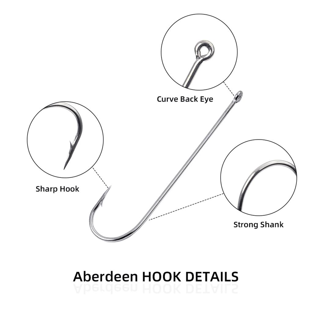 70 шт. крючков для рыбалки с зазубринами, прямые крючки с длинным цевьем, разные размеры крючков для ловли окуня, форели, снасти для соленой воды