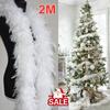 Fabric Grament Accessaries Fluffy Feathers Xmas Ribbon Feather Boa Strip Christmas Tree Decor
