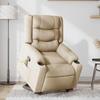 Massage Recliner with Rising Function Cream Fabric