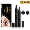2PCS Black QIC Double-headed Seal Eyeliner Waterproof Quick-drying Left and Right Wings Seal Eyeliner