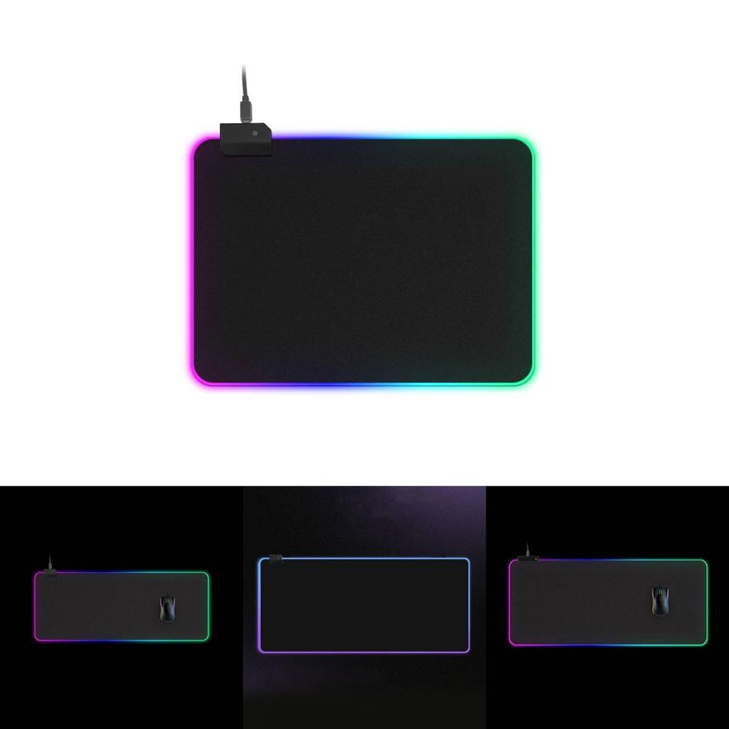 Gaming Rgb Mouse Pad With Led Lighting Non Slip Rubber Desk Mat Large Size For Esports And Office