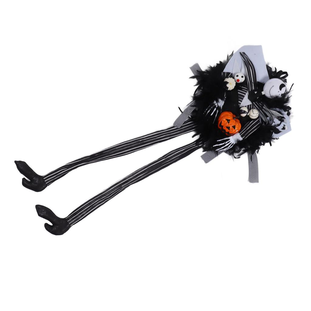 Венок на Хэллоуин, тыквенный череп, страшная гирлянда на Хэллоуин, украшение для стены входной двери