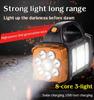 8-core 3-light Vajra Searchlight COB Solar Outdoor Emergency Light Portable USB Rechargeable Camping Lighting Flashlight