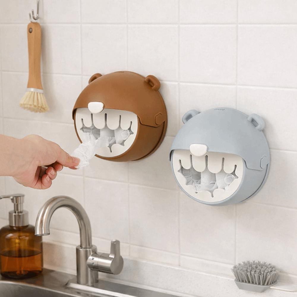 Wall Mounted Food Covers Storage Box Punch-Free Shower Cap Organizer Bathroom
