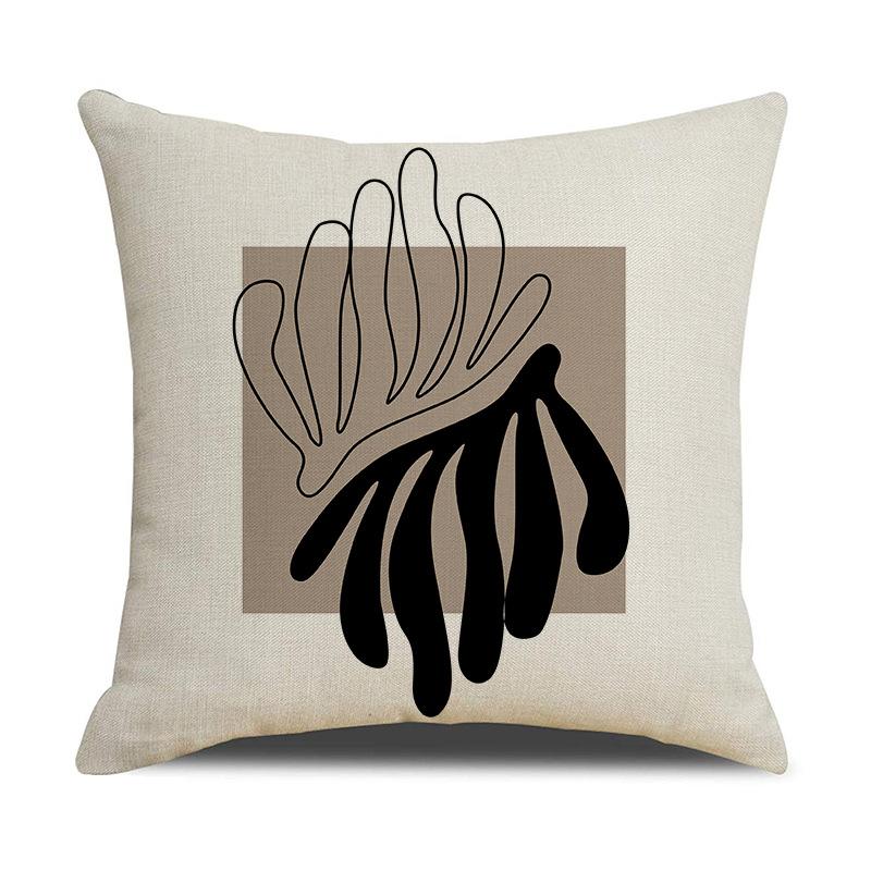 Black and White Geometric Print Pillow Cover Interior Decoration Sofa Cushion Office Nap Pillow Cover