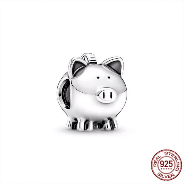 Очаровательная бусина подходит для оригинального браслета/серьг/ожерелья из стерлингового серебра 925 пробы, ювелирное украшение в виде гриба Нини, кролика, мудрой совы, лисы