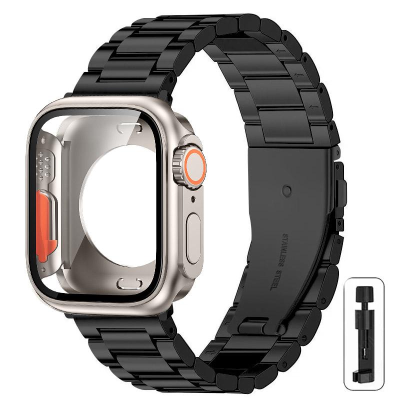 Сменить на Ультра Кейс+Ремешок для Apple Watch 40 мм 44 мм 41 мм 45 мм Металлический Ремешок из Нержавеющей Стали для iWatch Серии Серии 98 7 6 SE 5 4