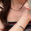 Сломанный серебряный чокер с бусинами, короткая цепочка на ключицу, студенческие аксессуары для браслета девушки
