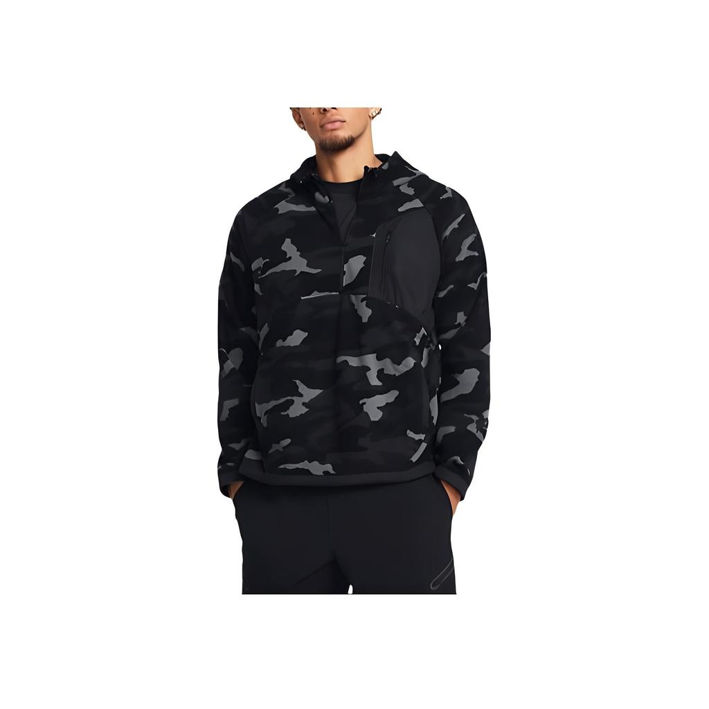 Under Armour Толстовка с капюшоном из микрофлиса с камуфляжным принтом, карманом на молнии с длинным рукавом, мужские толстовки с капюшоном, черная 1378982-001