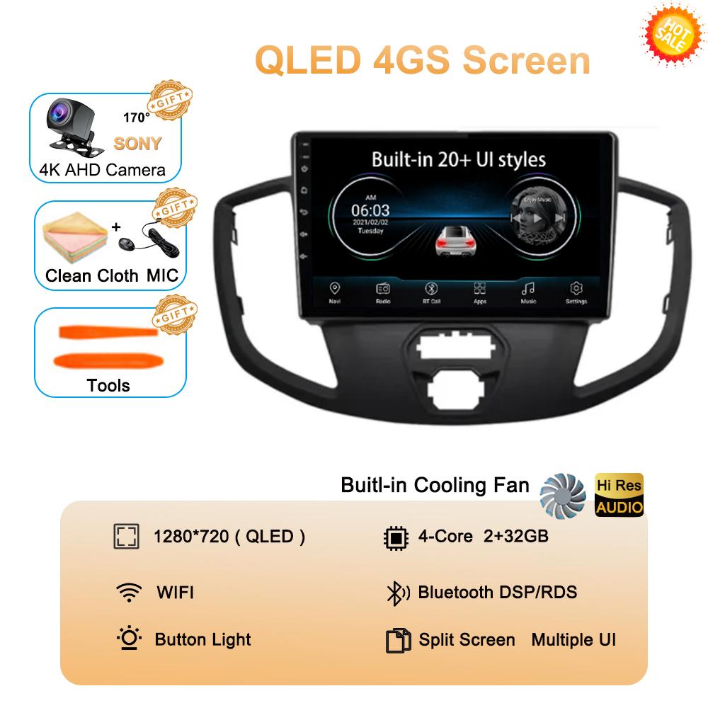 Android 14 Auto Carplay для Ford Transit 2015 - 2018 Автомобильный Радио Мультимедиа Видео Плеер Навигация GPS Стерео 360 Камера WIFI+4G