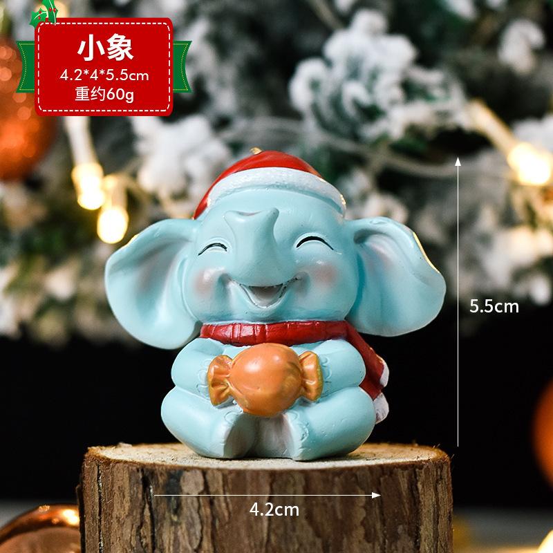 Creative Christmas Gifts Mini Cute Animals Christmas Tree Tabletop Ornaments Santa Claus Decorative Gifts