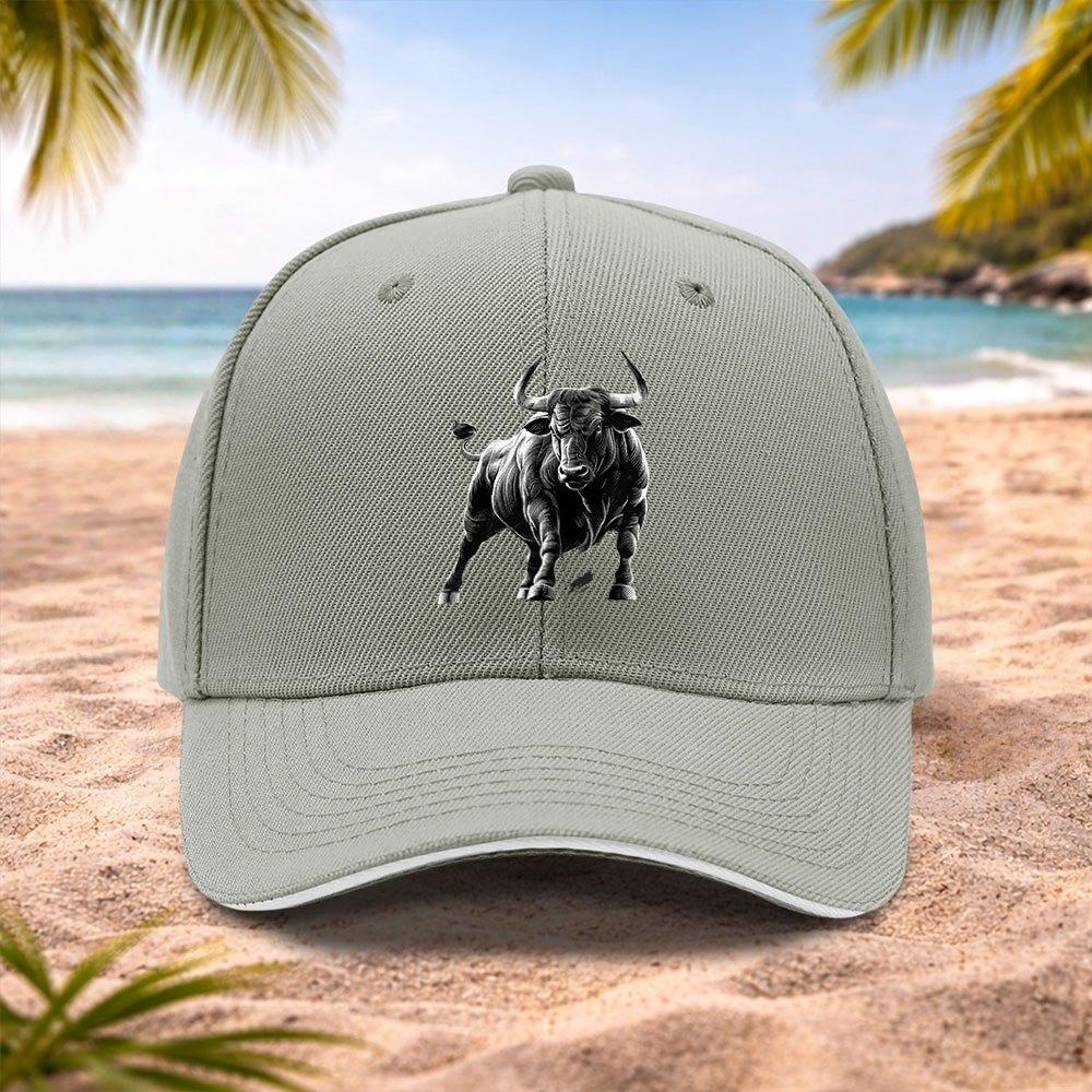 Bull Pattern Baseball Cap Lightweight Adjustable Unisex Cap for Running Fitness Outdoor Activities