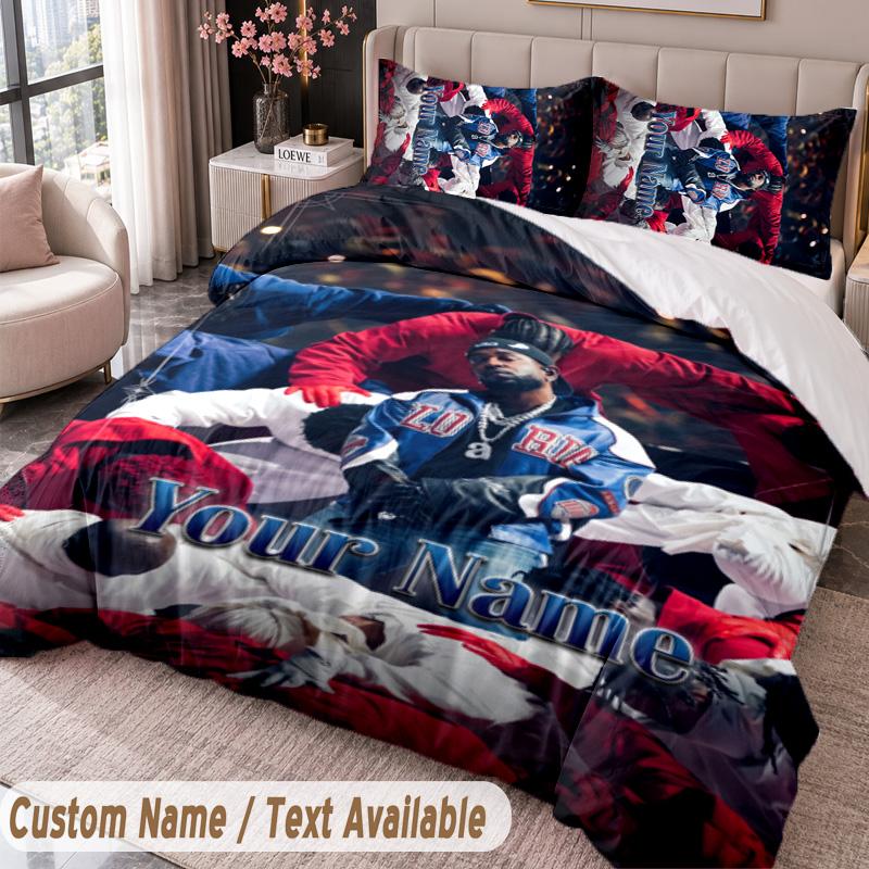 Custom Name Text 3Pcs Bedding Set Kendrick Lamar Duvet Cover And Two Pillowcases
