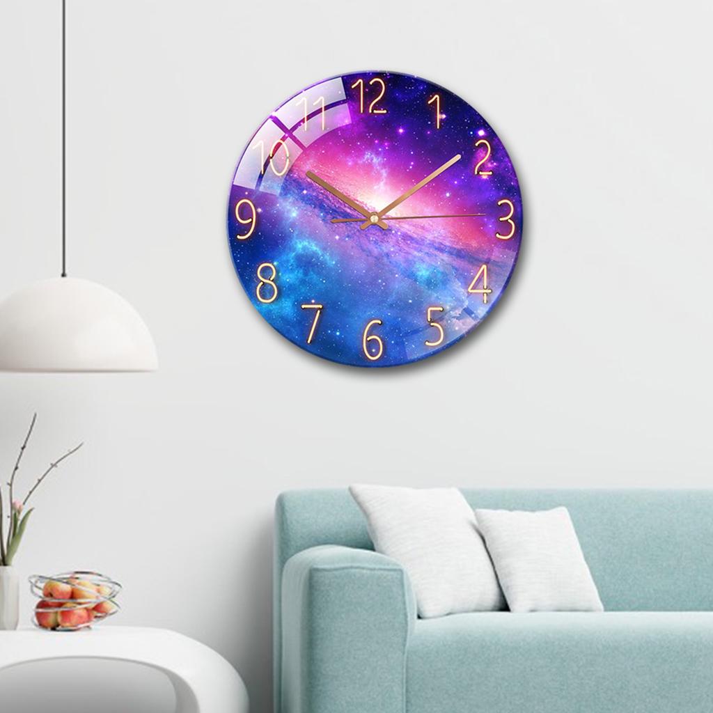 Tempered Glass Quartz Silent Wall Clock Bedroom Decoration Butterfly