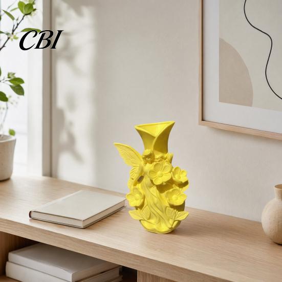 Dual-purpose Vase 3D Printed Fairy Garden Sculpture Vase, Fantasy Flower Pot with Forest Style Decor Statue, Dual-Use Holder for Desktop Entryway
