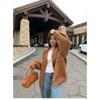 Winter Streetwear Retro Baseball Cargo Jacket Women Chic Solid Brown Jacket Female New Design Aesthetic Vintage Loose Clothes