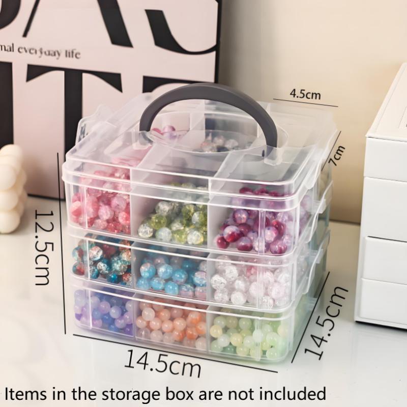 3 Tier 18-Grid Transparent Adjustable Stackable Compartment Slot Plastic Storage Box For Organizing Toys Jewelry Accessories