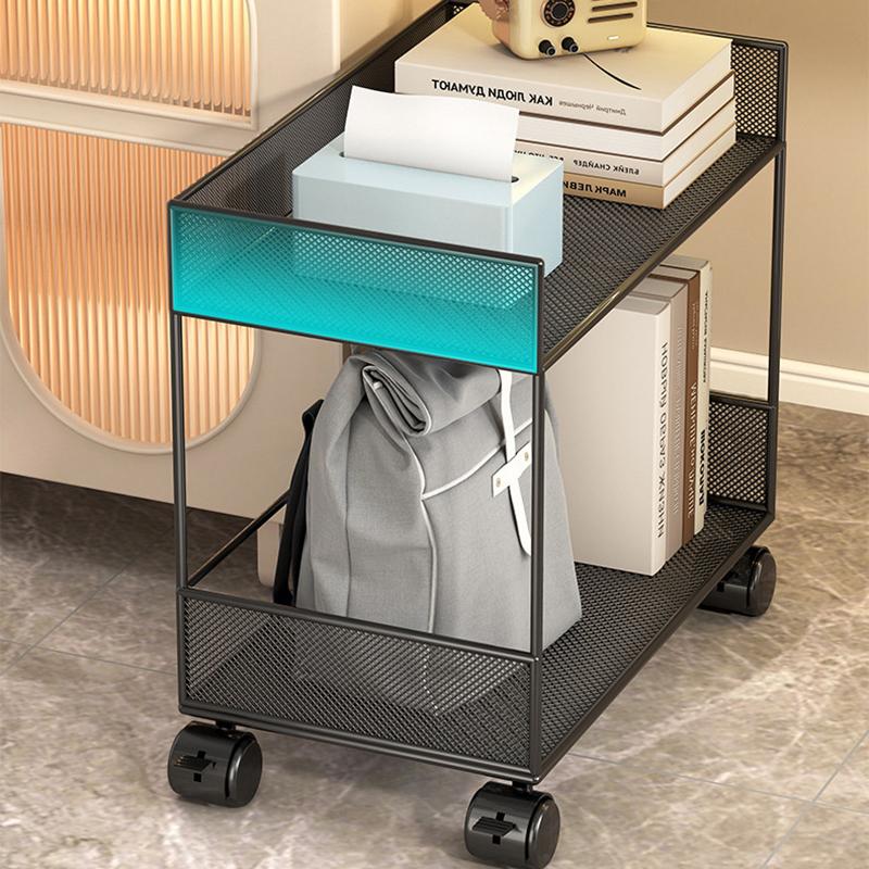 Office Desk Underneath Rolling File Folder Organization Tool Double Layer Cart Book Storage Cabinet Simple Bookshelf Rack