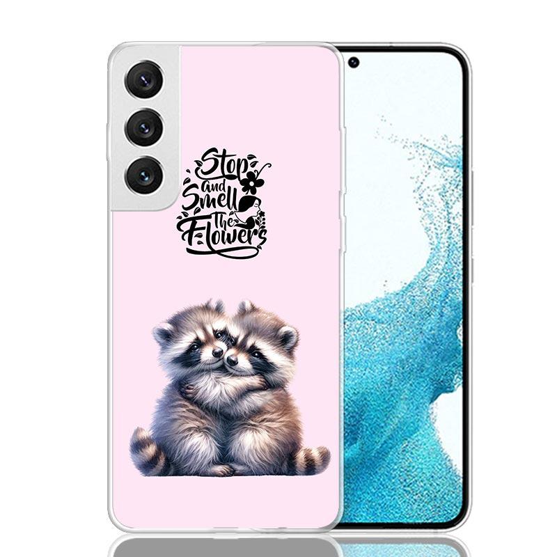 Raccoon Cute Animal Phone Case For Samsung Galaxy S26 Ultra S23 S24 S25 Edge S20 FE S21 S22 Plus Soft Print Shell Cover Fundas G