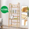 4 Layers Bamboo Storage Rack Trapezoidal Storage Rack Bathroom Shelves Plant Display Stand Bookcase Floor Ladder Rack Book Rack