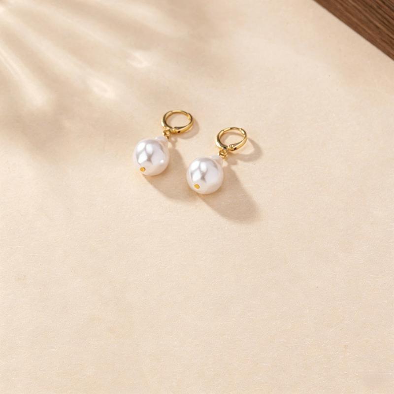 Women Bridal Jewelry Necklace Set 1Set Beaded Faux Pearls with Stud Earrings