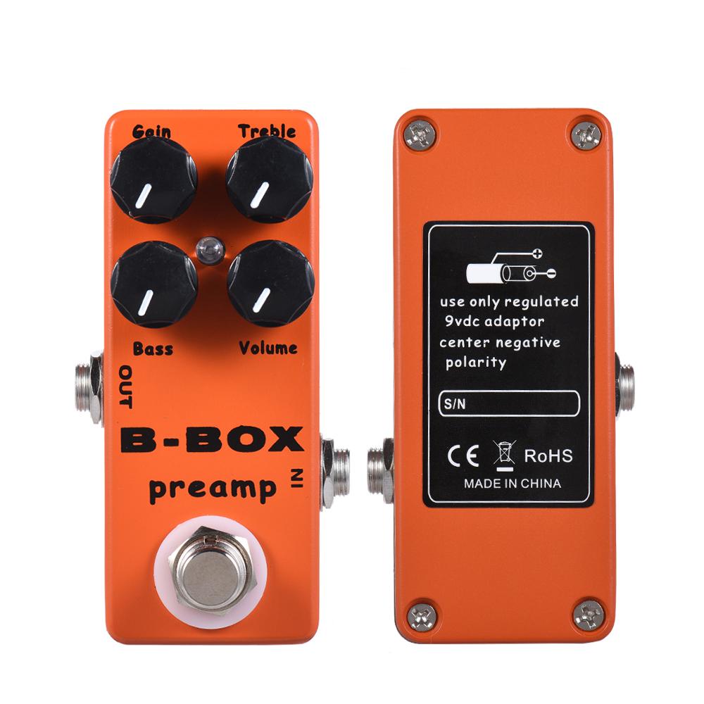 MOSKY B-Box Электрогитарный предусилитель Педаль эффектов Overdrive Цельнометаллический корпус True Bypass