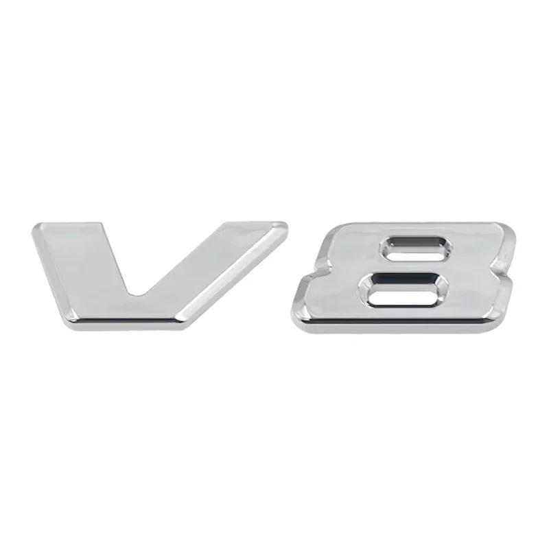 1 шт. 3D Хромированный Черный Логотип V8 Буквы Эмблема Значок Наклейка на Крыло Автомобиля Для AMG GL ML SL 500 220 C63 S500 V8 Аксессуары