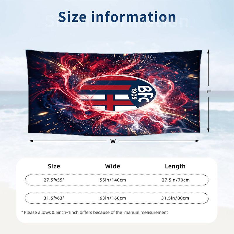 Bologna FC print Quick Dry Beach Towel Microfiber Absorbent Portable Travel Swimming Towel