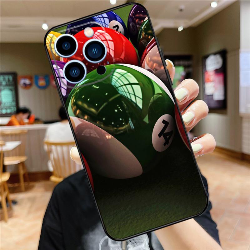 Мяч для бильярда Снукер Мягкий чехол для iPhone 16 15 Pro Max 14 Plus 13 12 Mini 11 XS Max X XR 7 8 Задняя крышка