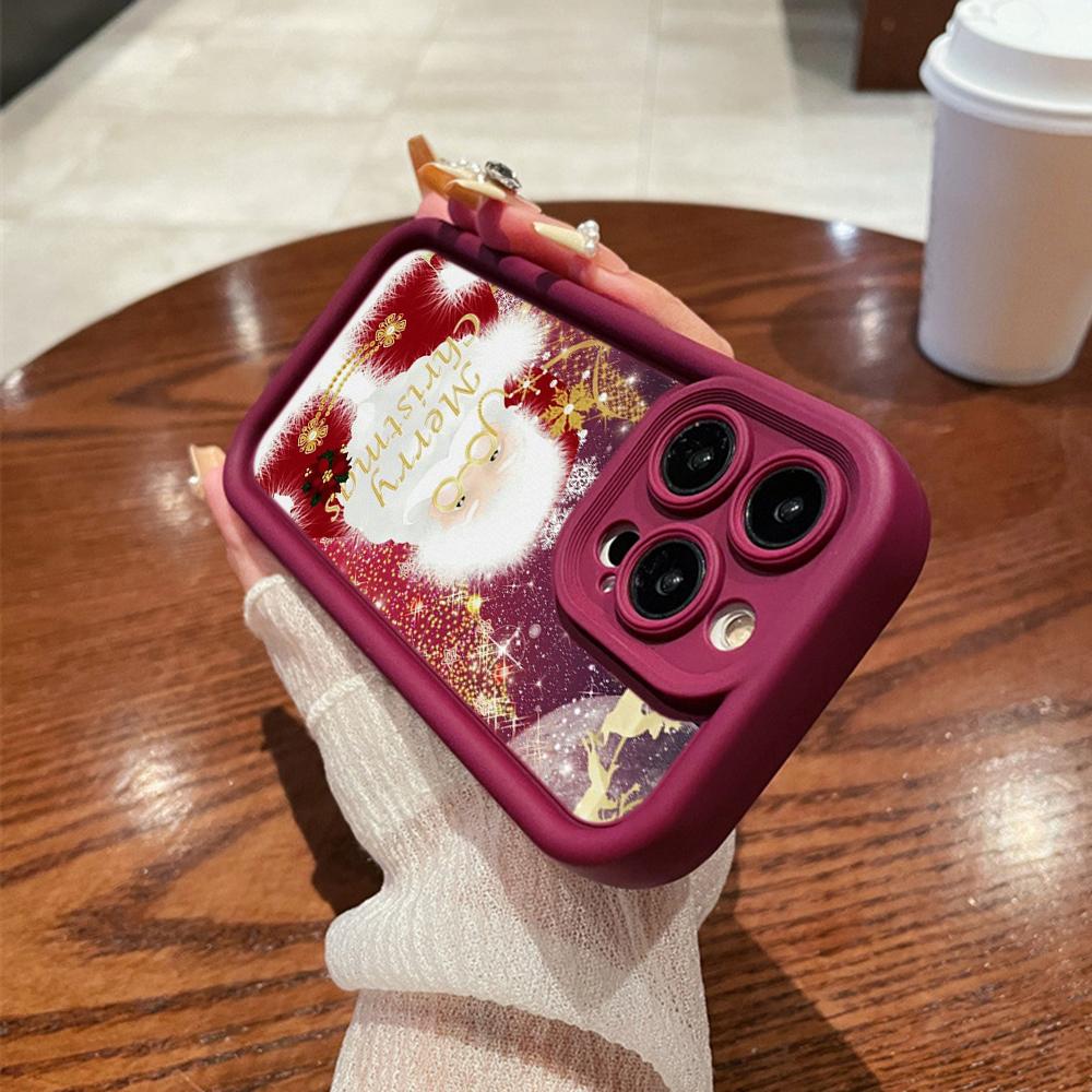 N105 рождественские и новогодние арт-мягкие чехлы для телефонов Angel Eyes для iPhone 16 15 14 13 11 Pro Max 8 7 6s Plus 12 mini XR XS Max SE противоударный чехол
