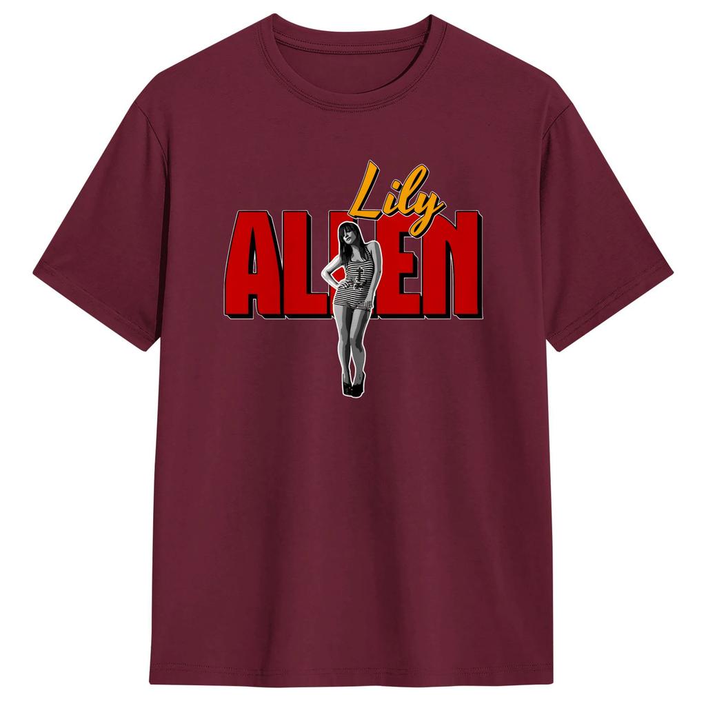 Streetwear TShirt Lily Allen Pure Cotton T Shirts  Trending Tshirt for Mens Summer Y2K Retro Casual Short Sleeve Top Tees