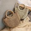 Handmade Half-Round Rattan Woven Straw Bag Summer Women Messenger Crossbody Bags Girls Small Beach Handbag New